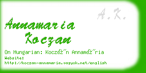 annamaria koczan business card